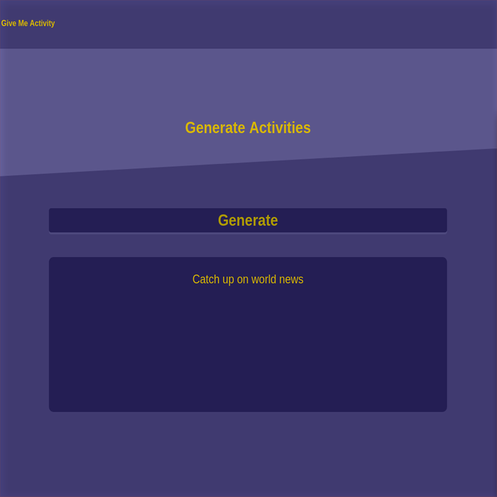 Give Me Activity project screenshot